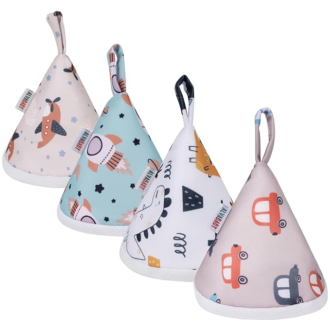 ALVABABY 4 Pcs Baby Boy Pee Covers, 3.5 * 4 In,Strong Water Absorption Pee Shield for Newborn Boy, 4-Layer Reusable Pee Cap, Diaper Changing Accessory for Baby Gift