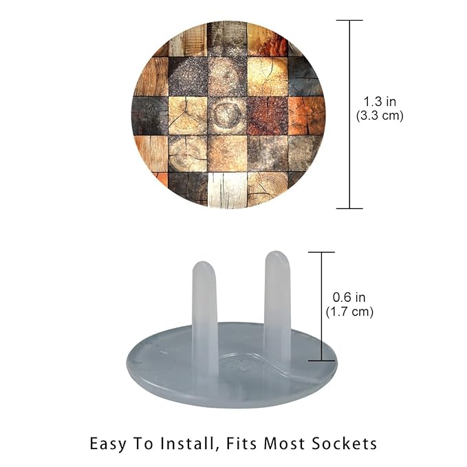 Various Wooden Outlet Covers Baby Proofing Safe & Secure Electric Plug Protectors | Socket Covers for Home & Office