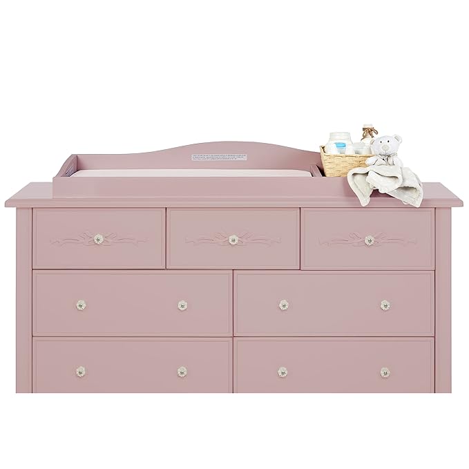 Evolur Aurora Change Tray I Lasting Quality I Intricate Ribbon Bow Scrollwork, Dusty Rose