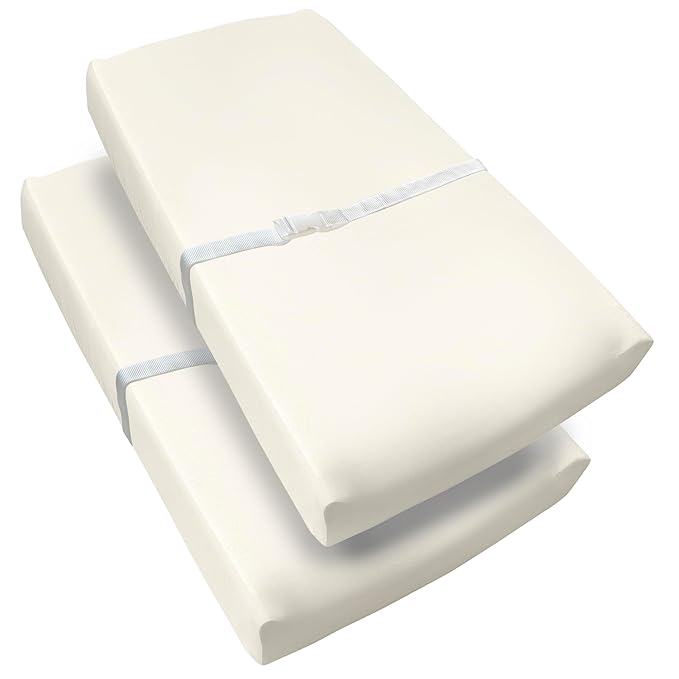 BreathableBaby Waterproof Cover, for 32" x 16"/81 x 41 cm Changing Pad, Ecru (2-Pack)
