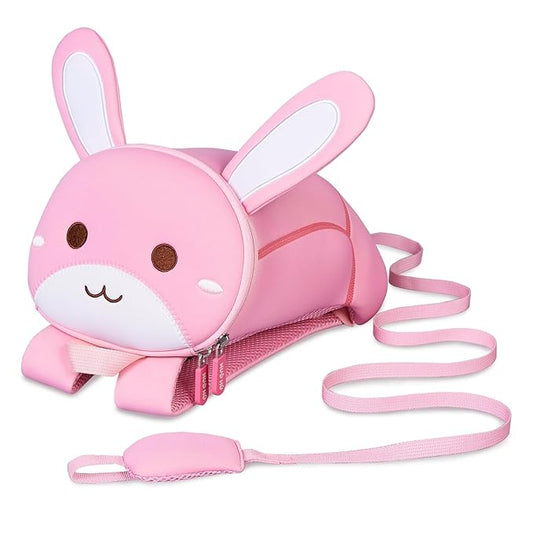 NOHOO Toddler Backpack Leash, Mini Cute Cartoon Animal, Waterproof Travel Book Bag for Baby Boys Girls 3~6 Years (Rabbit)