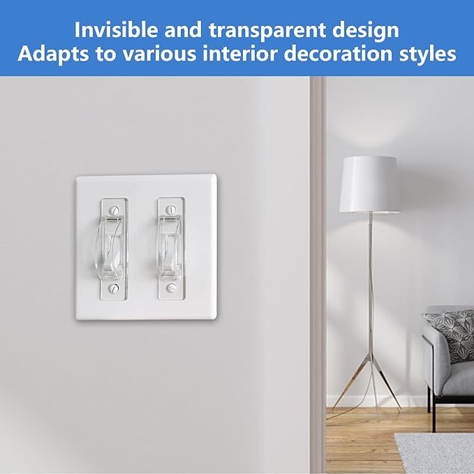 Light Switch Guard, 2 Pack Clear Light Switch Lock, Light Switch Cover Guard, Child Proof Light switch cover, Prevent Children and Adults from Accidentally Turning Your Lights on or off