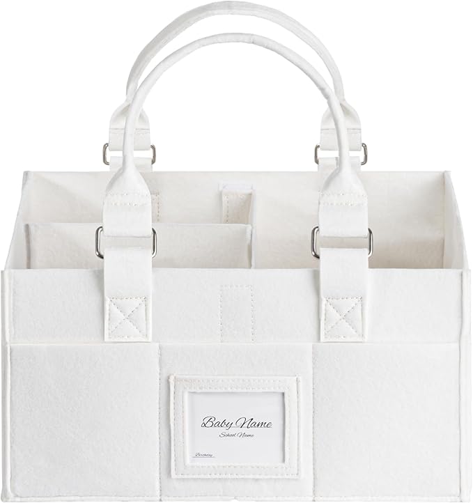 Baby Diaper Caddy Organizer for Neborn Essential Boy or Girl, Nursery Must Haves, White, Large