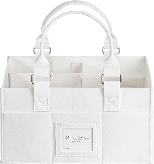 Baby Diaper Caddy Organizer for Neborn Essential Boy or Girl, Nursery Must Haves, White, Large