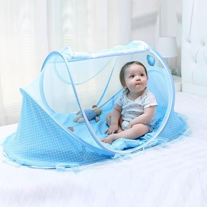 Tefola Baby Mosquito Net, Folding Crib Netting Baby Bedding Portable Comfortable Environment Foldable Storage for Children Summer Supplies