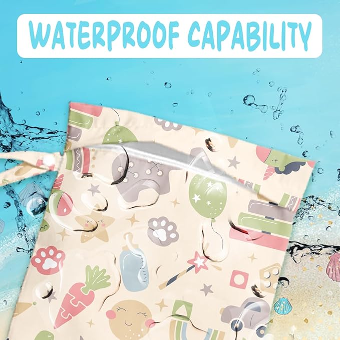 Wet Bag for Baby Swimsuit Kids Wet Dry Bag for Breast Pump Parts Diaper Bag Toiletries Daycare Organizer Beach Vacation Essentials Baby Toys Waterproof Travel Laundry Bags