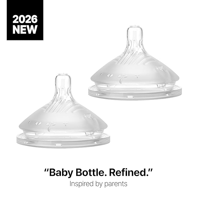 Silicone Baby Bottles Anti Colic Feeding Bundle – Comotomo Gen 2 8oz Baby Bottle Set (2 Pack Yellow) + Fast Flow Replacement Nipples – Breast Like Silicone Bottle for Bottle Feeding Babies
