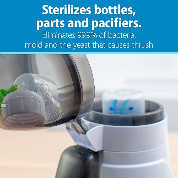 Dr. Brown’s Deluxe Baby Bottle Warmer and Sterilizer, for Baby Bottles and Baby Food Jars with Microwave Steam - for Baby Bottles, Nipples, Bottle Parts, Pacifiers, Teethers and Breast Pump Parts