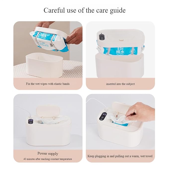Baby Wipe Warmer - Baby Wet Wipes Dispenser, Portable Large Capacity Wipes Dispenser, USB Wipe Warmer Container | Adjustable Wipe Heater Constant Temperature Diaper Wipe Warmer for Car Home