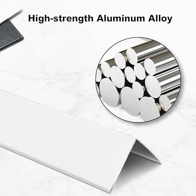 Aluminium Alloy Metal Corner Guards 10 Pcs Wall Corner Protector 1.2" x 1.2" x 48" Wall Corner Protection Decoration White Pack of 10 Corner Guards 20 Ga/1 mm Thickness