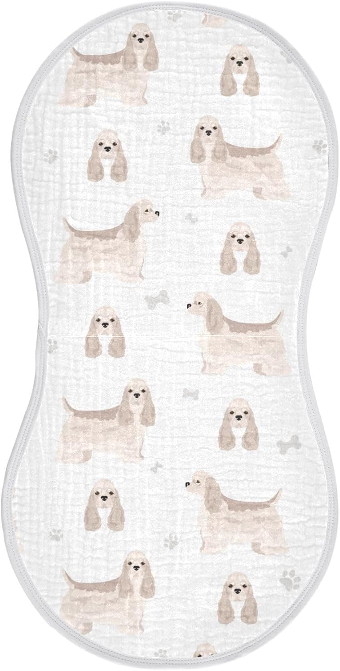 vvfelixl Muslin Burp Cloths American Cocker Spaniel Baby Washcloths for Baby Girl Boys 2 Pack