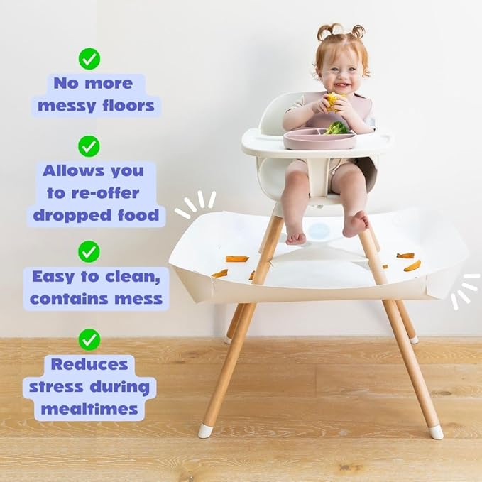 CATCHY - Food Catcher - Compatible with Lalo The Chair High Chair + 12 Other High Chairs - Highchair Sold Separately - Baby & Toddler Food & Mess Catcher - Under High Chair Accessory