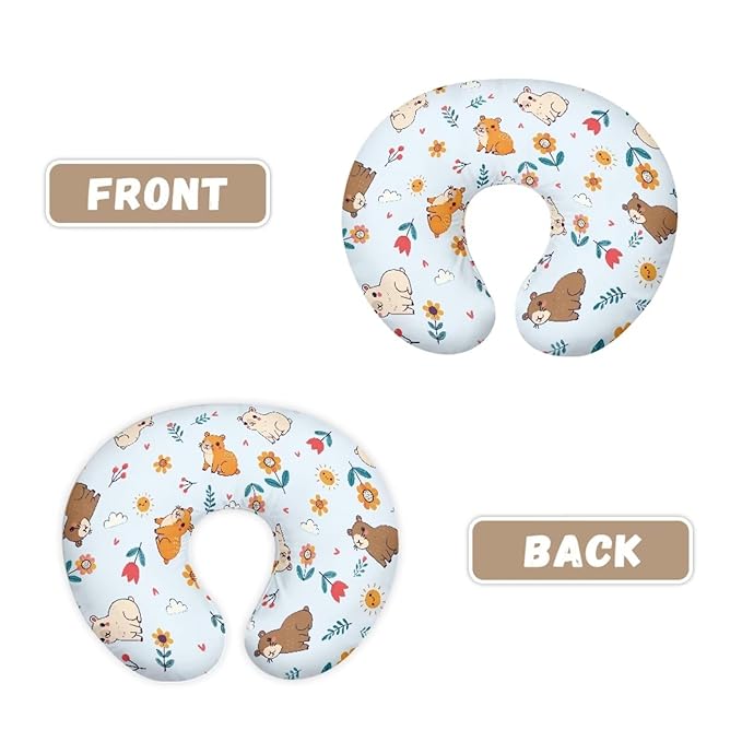 Forchrinse Cartoon Capybara Nursing Pillow Cover,Cute Breastfeeding Pillow Slipcover for Baby Girls/Boys,Soft Snug Fit Newborn Feeding Pillow Case