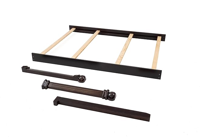 Full-Size Conversion Kit Bed Rails for Sorelle Crib & Changer Combos - Solid Wood Rail - Toddler & Adult Rail for Full-Size Beds - Nursery & Baby Furniture (Espresso - Vista Elite Crib & Changer)