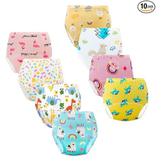 Potty Training Underwear for Girls, Toddler Learning Designs Training Pants(8 Packs, Multi-Colored, 4-6T, L)