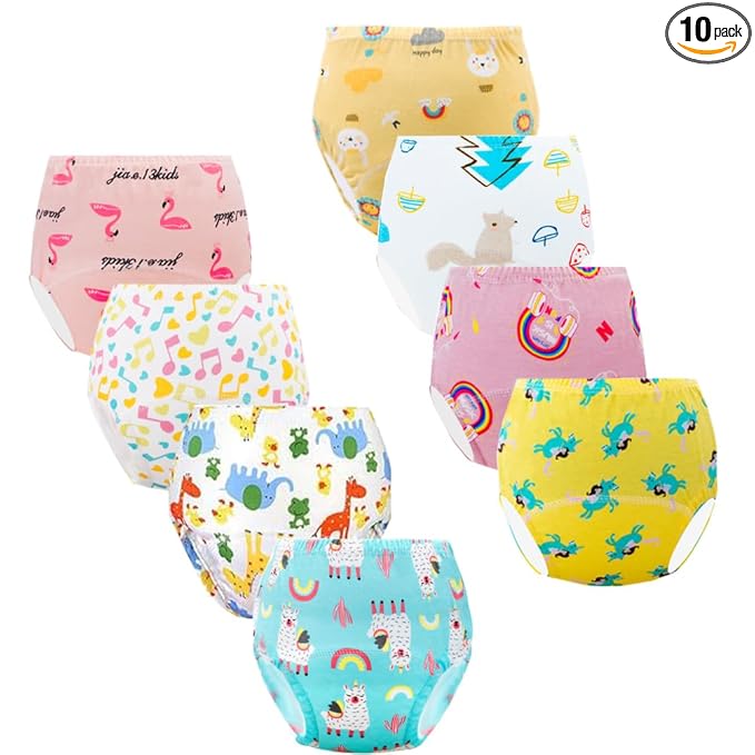 Potty Training Underwear for Girls, Toddler Learning Designs Training Pants(8 Packs, Multi-Colored, 2-3T, S)