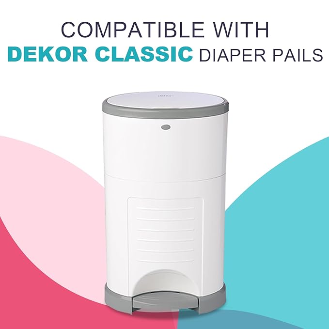 Refills Compatible with DEKOR Classic Diaper Pail Refill Bags| 4 Pack| Super Powerful Odor Eliminator Extra Thick Diaper Pail Bags| Each Holds up to 2772 Diapers| Fresh Lemon Scent| Easy to Replace