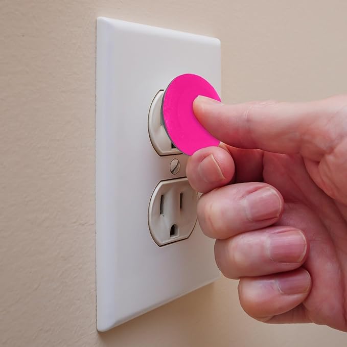 Pure Rose Pink Pattern Outlet Covers (12 or 24 Pack) - Child Safety Electric Plug Protectors to Prevent Power Shock