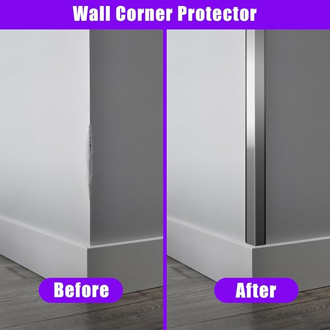 Stainless Steel Wall Corner Guard 2 x 2 x 48 inch 10 Pcs, Metal Wall Corner Protection Guards with 90-Degree Angle for Wall Protection and Decoration.