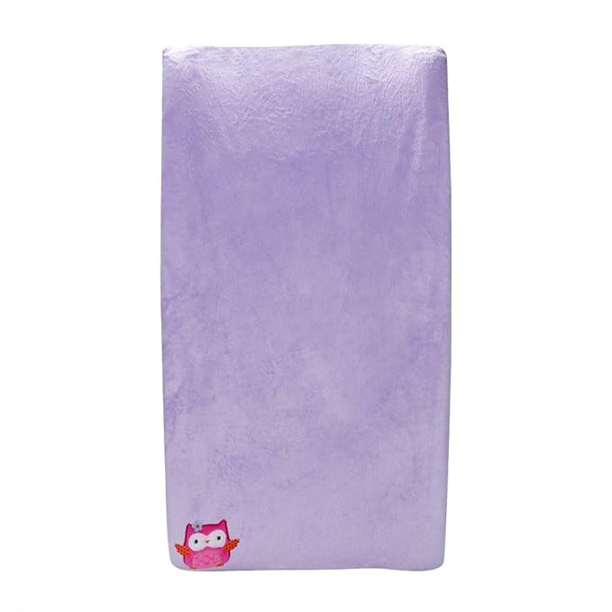 Coral Velvet Nursery Diaper Changing Table Cover Sheet Baby Girl Baby Boy Diaper Changing Pad Cover Sheet 1PC (Purple Owl)