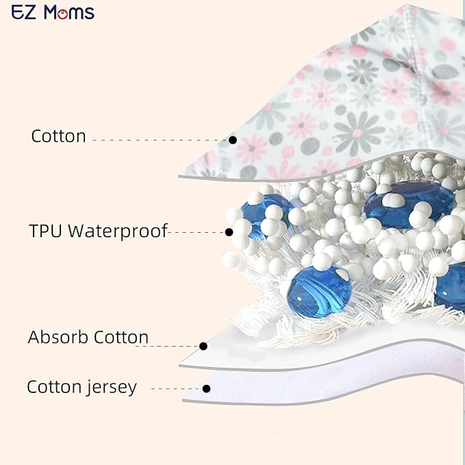 EZ Moms 8 Packs Potty Training Underwear Soft 100% Cotton Absorbent Toddler Training Underwear Girls 3T Kid Confident Underpants for Girls Reusable Leakproof Baby Pee Pants with Potty Sticker Chart