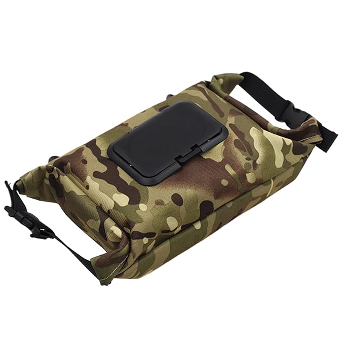Camping Wipes Dispenser, Waterproof Canvas Toilet Paper Case with Press Lid, Portable Refillable Hanging Wipe Holder, Travel Wipes Case for Camping Hiking (Camouflage)
