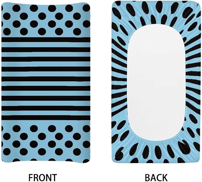 Stripe Changing Pad Cover Waterproof Stretchy Soft Changing Table Cover Breathable Universal Tray Table Mat for Boys Girls Fit 32"x16" Contoured Pad