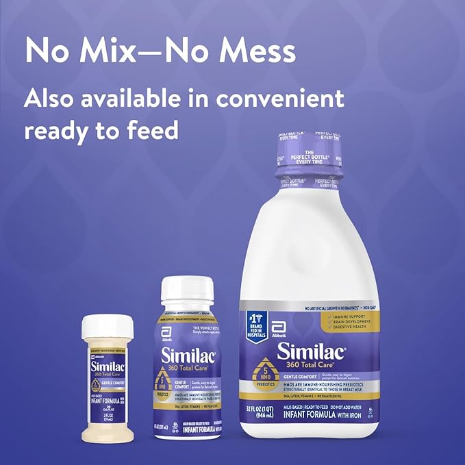 Similac 360 Total Care Gentle Comfort Baby Formula, Easy-to-Digest Formula, Has 5 HMO Prebiotics, Powder Infant Formula, 20.1-oz Tub