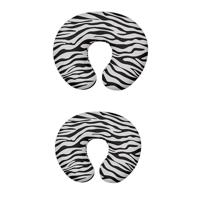 Grey Zebra Stripes Nursing Pillow Cover for Baby Boy Girl Slipcover for Breastfeeding Pillows, Soft and Stretchy Safely Breastfeeding Pillow Cover