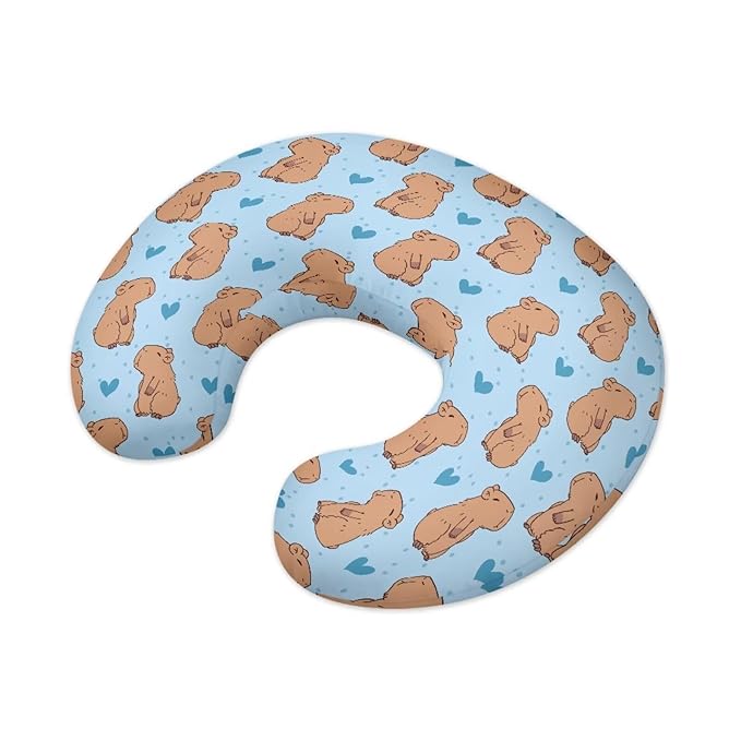 Capybara Pillow Cover Girls Baby, Cute Breastfeeding Pillow Cover for Baby, Snug Fits Newborn Nursing Pillow Case, Super Soft Breathable