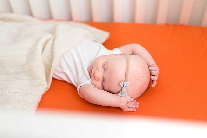 SheetWorld Baby Fitted Changing Pad Cover Sheet 16 x 33 inches, 100% Cotton Jersey Hypoallergenic Sheet, Unisex Boy Girl, Burnt Orange, Made in USA