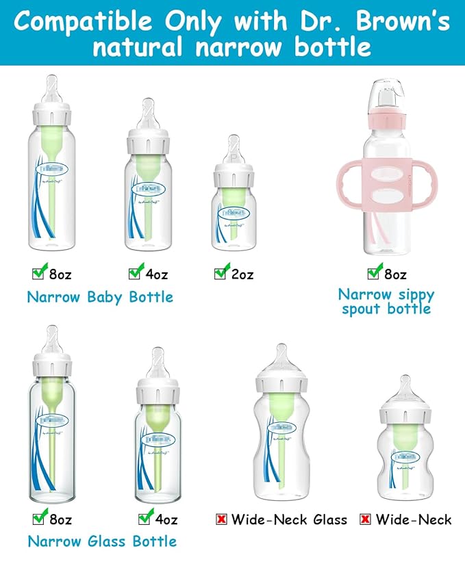 Silicone Nipple for Dr. Brown’s Natural Flow Level 3 Narrow Baby Bottle, Medium-Fast Flow, 6m+, 5 Count