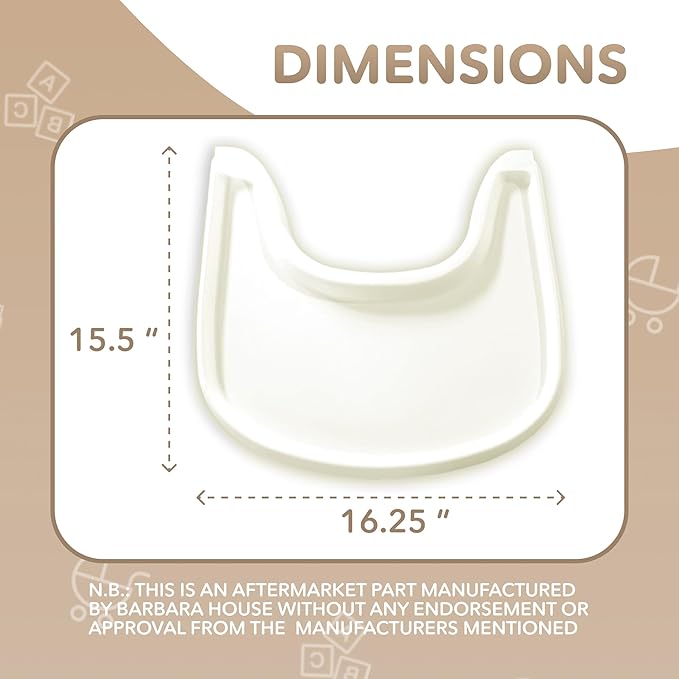 High Chair Tray Compatible with Stokke Tripp Trapp Chair – Matte Milky – NO Suction Plate Feature – Ergonomic Curved Design – BPA-Free, Easy to Assemble