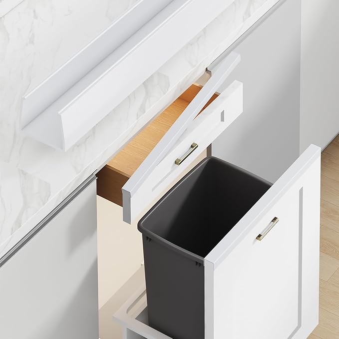 Snugly Fit 18" Length Cabinet Door Protector, Flexible Slip-On Plastic Edge Guard, Thin Edge Protectors to Prevent Wear, Chipping, Discoloration, Cabinet Bumpers, 3/4" Thick,White,2 PCS