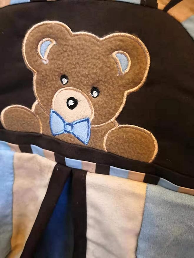 Nursery Crib Diaper Stacker for Baby Boy Little Bear Diaper Organizer Hanging Bag