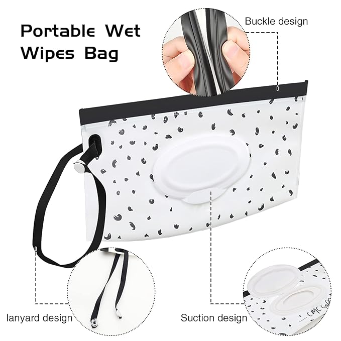 2 Pack Baby Wipe Dispenser, Portable Wet Wipe Pouch, Reusable & Refillable Reusable Travel Wet Wipe Pouch for Bathroom Baby Nursery with Cover Sealed Plastic Mask Storage Box