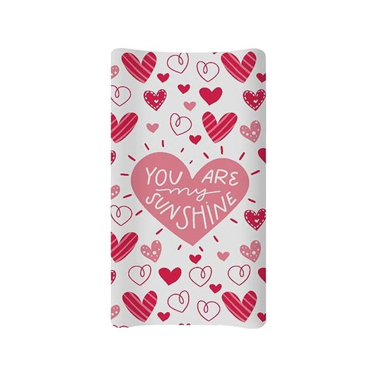 Valentines Day Changing Pad Cover for Girls Heart Love Diaper Change Table Covers Soft Stretchy Changing Mat Sheet Cover
