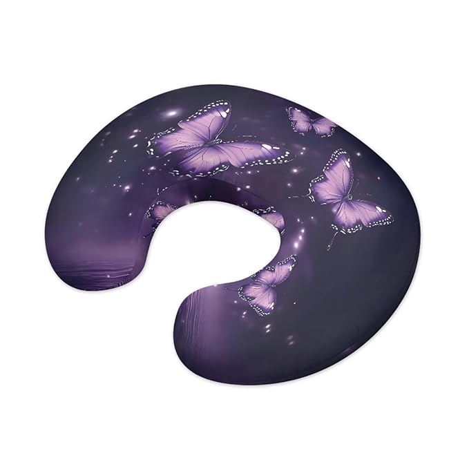 Butterfly Nursing Pillow Cover Purple Breastfeeding Pillow Cover for Baby, Removable Nursing Covers for Breastfeeding Pillows, Super Soft Breathable