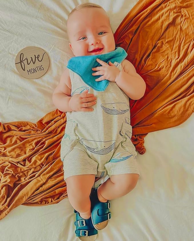 DiaperSquad's 100% Organic Cotton Baby Drool Bibs, Super Absorbent & Adjustable Baby Bibs for Drooling and Teething