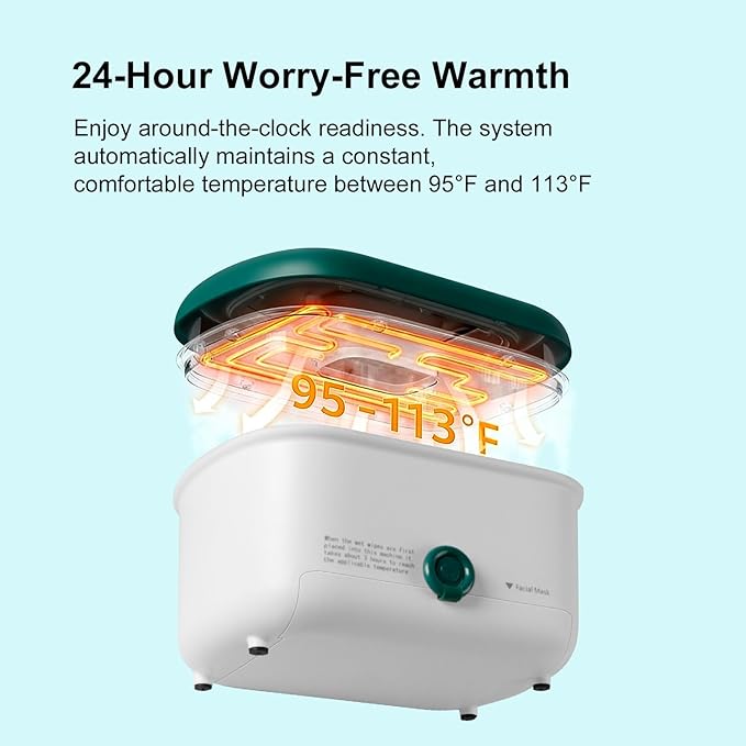 Baby Wipe Warmer, Large Capacity Diaper Wipe Warmer with Night Light, Auto Temperature Control, Keeps Baby Wipes Warm and Moist for Newborn Nighttime Changes