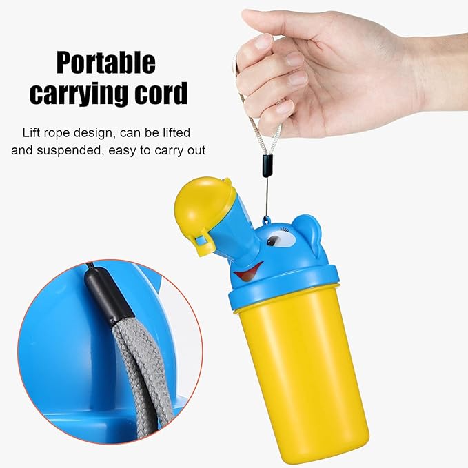 Urine Bucket Portable Kids Travel Potty with Cleaning Brush for Outdoor Use Portable Urinal Bottle Baby Pee Potty Essentials Car Abs Child