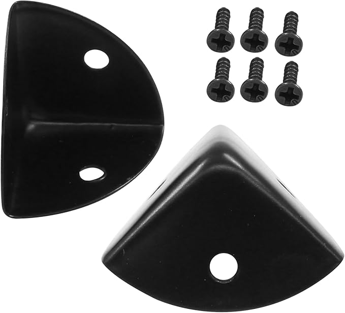 24 Pcs Metal Corner Protectors Black Edge Guard Furniture Edge Corner Cover Angle Corner Brackets with Mounting Screws for Box Table Cabinet(1"x1"x1")