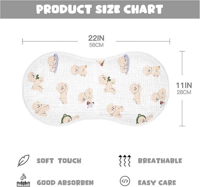 vvfelixl Bichon Frise Dog Burp Cloths for Baby Boy Girls Baby Washcloths Burp Rags 1 Pack