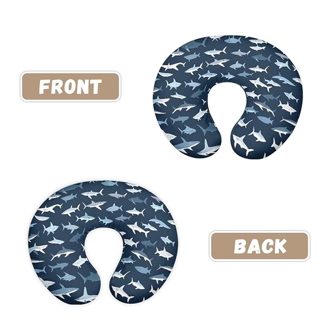 Shark Nursing Pillow Cover Stretchable Neutral Breastfeeding Pillow Slipcover for Baby Girl Boy Fits The Pillow for Breastfeeding and Bottle Feeding Nursing Pillow Case Blue