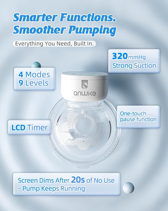 Electric Breast Pump with Models MY-376, Wearable Breast Pump Hands Free for Travel & Home, 4 Modes 9 Levels, 135° Flange, Quiet 40dB, BPA-Free, Easy to Clean & Gift for New Moms, Black