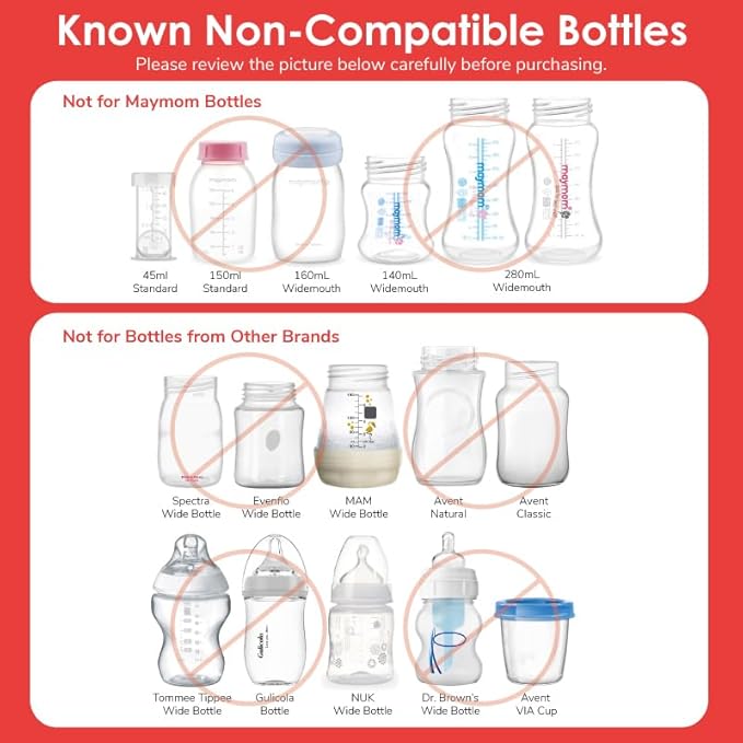 Maymom Bottle Dome Cap, Bottle Top, Sealing Disk Compatible with Lansinoh Bottle, Momma Bottles, Not Original Lansinoh Pump Parts, Signature Pro,Smartpump, Manual Breastpump