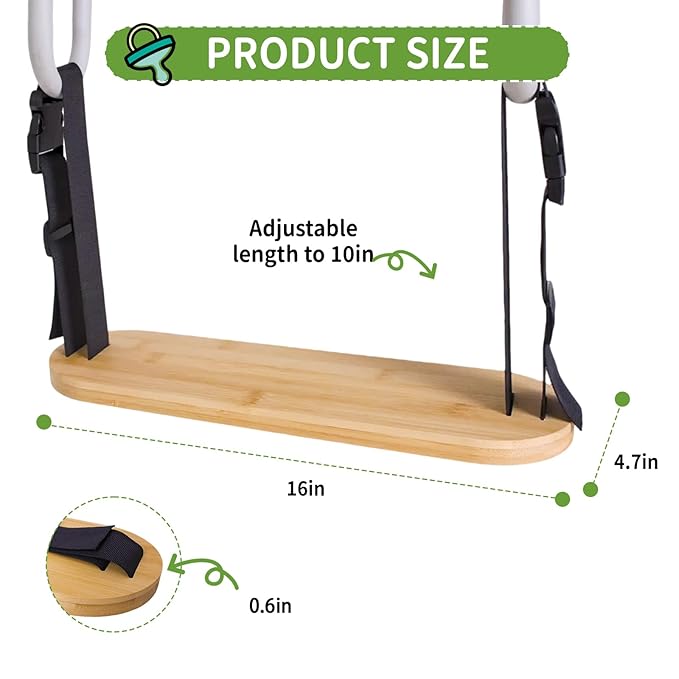 Baby Footrest Compatible with Inglesina Foot Rest：0.6inches Thick Sturdy Adjustable Bamboo Foot Rest Fit for Hook On High Chairs for Fast Table Chair High Chair that Attaches (Chairs Not Included)