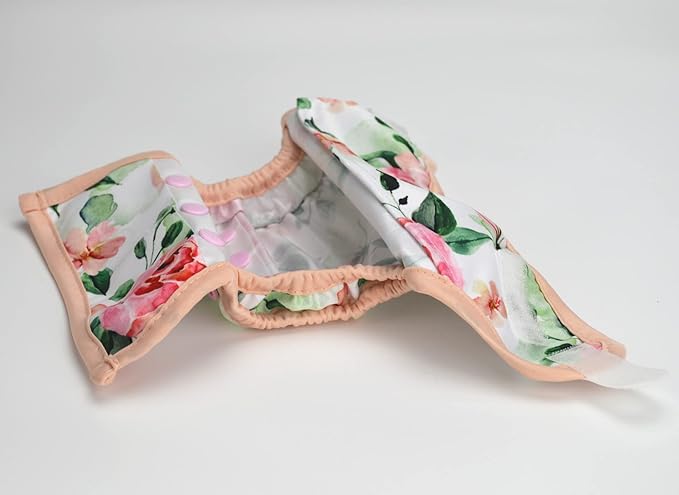 Newborn Baby Cloth Diaper Cover Nappy Hook and Loop (Pink Roses)