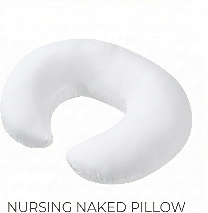Nursing Pillow, Breastfeeding Pillows with Removable Cover for Mom with Breathable Filling, Ergonomic Baby Feeding Essentials for Bottle and Breastfeeding (Naked Pillow-New)