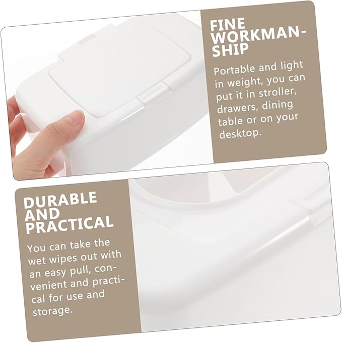 ibasenice 2pcs Storage Box Containers with Lids Toilet Paper Holder Moist Tissue Dispenser Tissue Storage Case Wipes Container Wipe Dispenser White Baby Pp Tissue Paper Makeup Remover